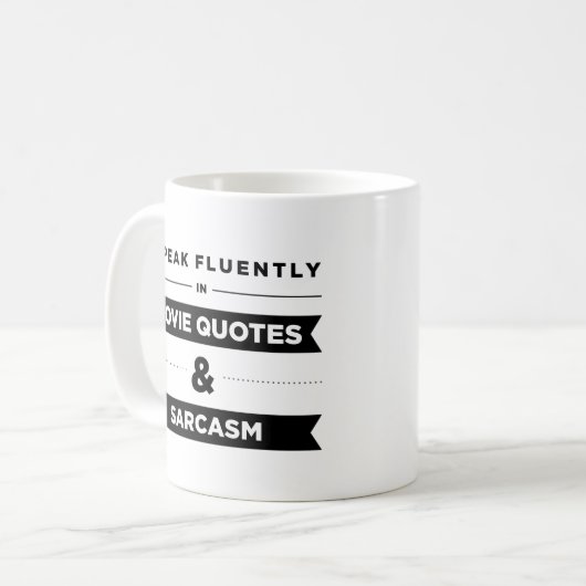 私は映画引用文および皮肉のマグで流暢に話します コーヒーマグカップ (正面左)