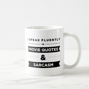 私は映画引用文および皮肉のマグで流暢に話します コーヒーマグカップ
