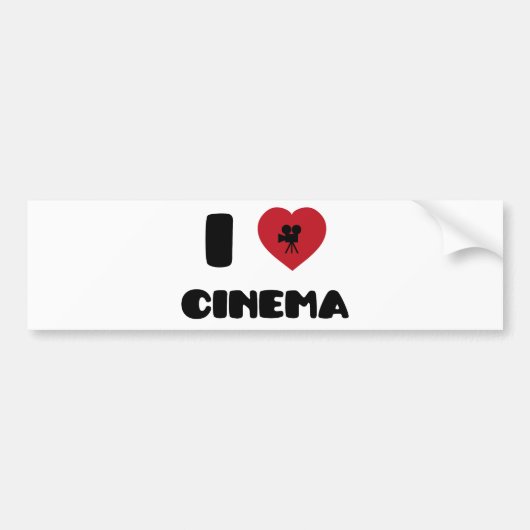 私は映画館を愛します バンパーステッカー (正面)