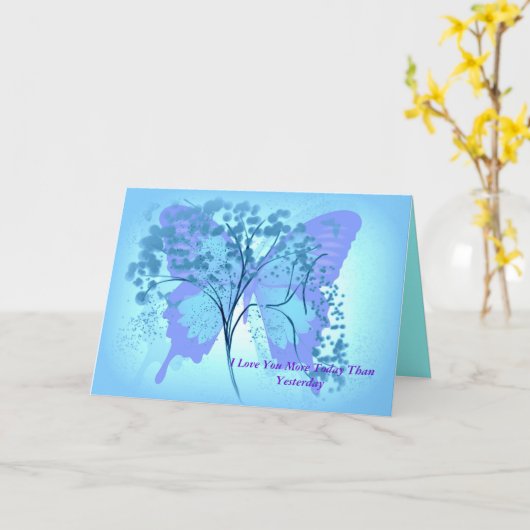 私は昨日よりもっと今日愛します カード (黄色い花)