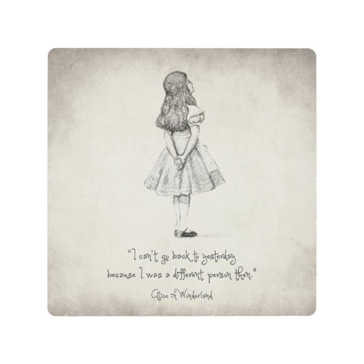 私は昨日引用することを戻ることができません メタルプリント (正面)