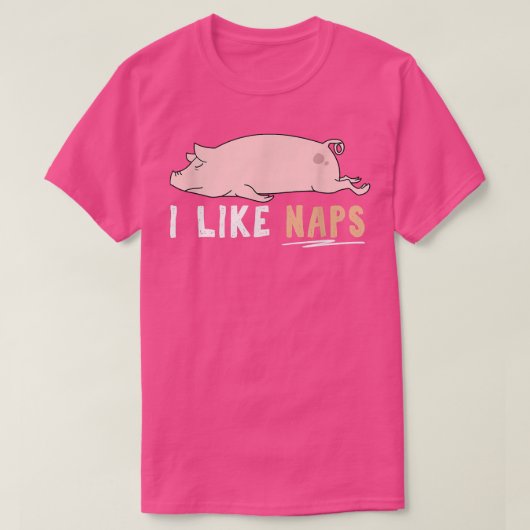 私は昼寝おもしろい豚かわいい怠け者の動物かわいい2906 Tシャツ (デザイン正面)
