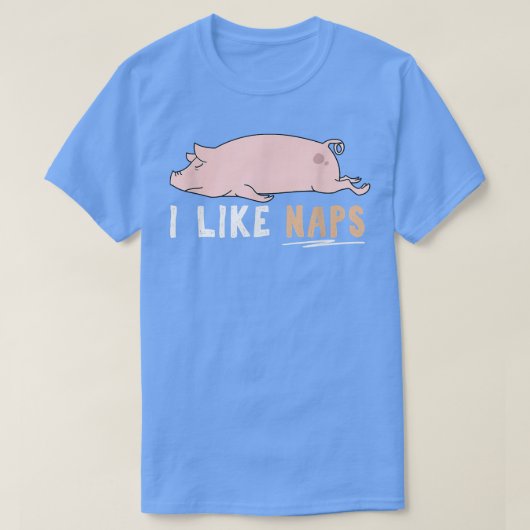 私は昼寝おもしろい豚かわいい怠け者の動物かわいい Tシャツ (デザイン正面)