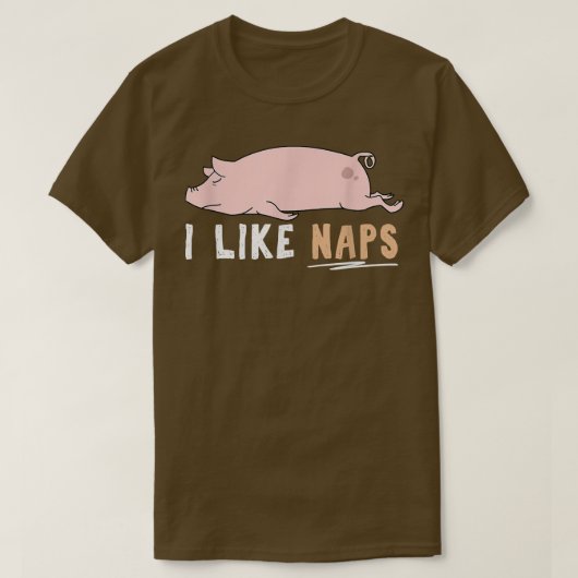 私は昼寝おもしろい豚かわいい怠惰な動物かわいい2907 Tシャツ (デザイン正面)