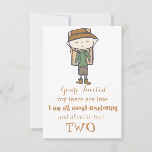 私は昼寝をハイキングの赤ちゃん誕生日の招待にスキップ 招待状 (正面)