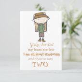 私は昼寝をハイキングの赤ちゃん誕生日の招待にスキップ 招待状 (スタンド正面)