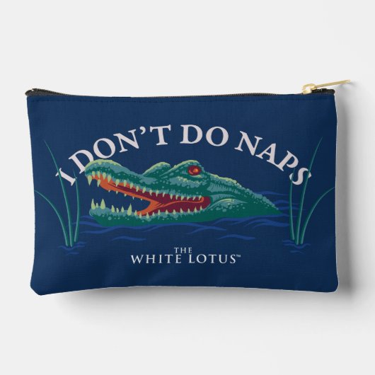 私は昼寝アリゲーターを行わない – 白い蓮 アクセサリーポーチ (裏面)