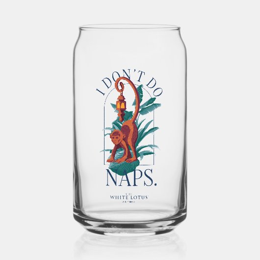 私は昼寝サルしない – 白い蓮 ガラス缶 (正面)