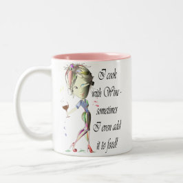 私は時々食糧おもしろいなギフトにワインと、加えます調理します ツートーンマグカップ