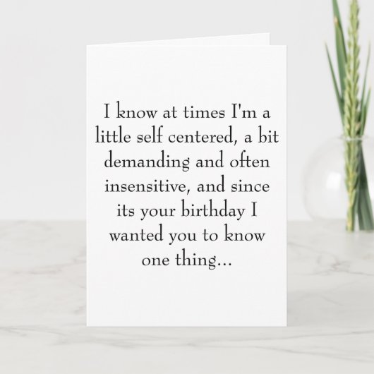 私は時々、自分が少し自己中心的なのを知っていますb... カード (正面)