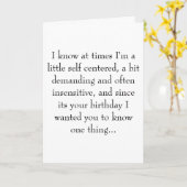 私は時々、自分が少し自己中心的なのを知っていますb... カード (黄色い花)