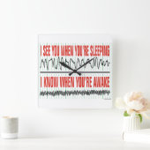 私は時あなたは睡眠の時計会います スクエア壁時計 (ホーム)