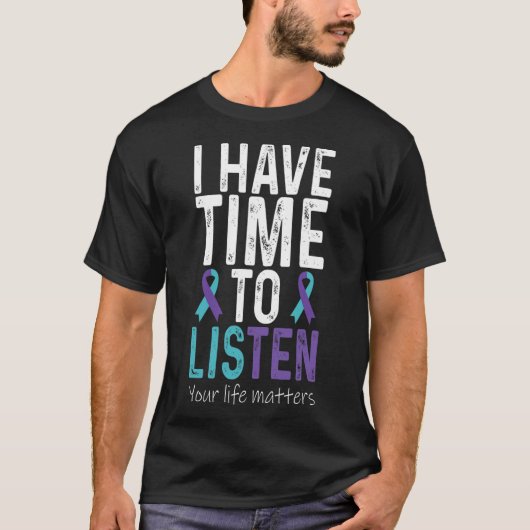 私は時間がある聞 – 自殺防止の粟原 Tシャツ (正面)