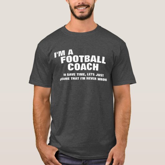 私は時間に合わせてサッカーのコーチ救だ Tシャツ (正面)