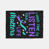 私は時間を持って聞い – あなたの人生の問題は自殺 フリースブランケット (正面(横))