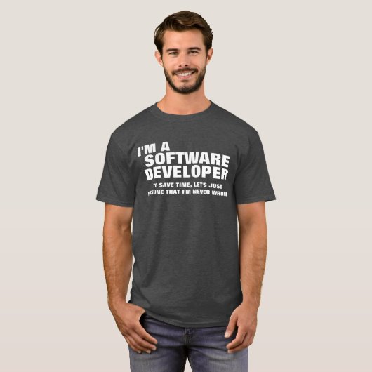 私は時間を節約するソフトウェア開発者です Tシャツ (正面フル)
