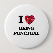 私は時間厳守であることを愛します 缶バッジ (正面)
