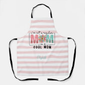 私は普通のマムピンクのではないストライプ エプロン (正面)