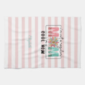 私は普通のマムピンクのではないストライプ キッチンタオル (横)