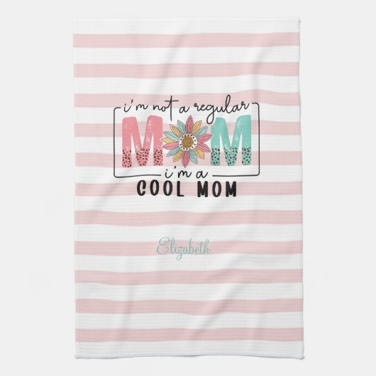 私は普通のマムピンクのではないストライプ キッチンタオル (縦)