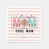 私は普通のマムピンクのではないストライプ スタンダードカクテルナプキン (正面)