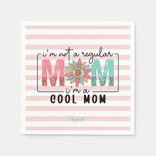 私は普通のマムピンクのではないストライプ スタンダードカクテルナプキン (正面)