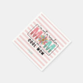 私は普通のマムピンクのではないストライプ スタンダードカクテルナプキン (角)