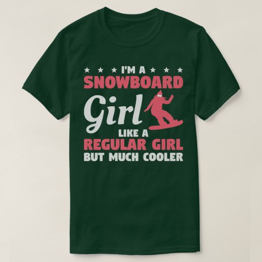 私は普通の女の子のようにスノーボードの女の子だが多い Tシャツ (デザイン正面)