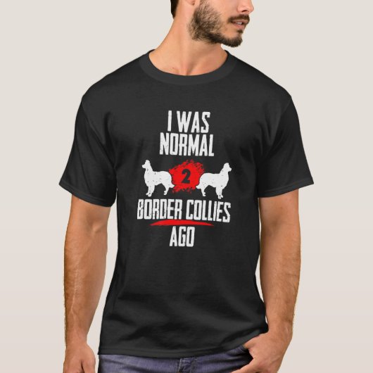 私は普通の縁ど2匹の犬サー2匹の前にいた Tシャツ (正面)