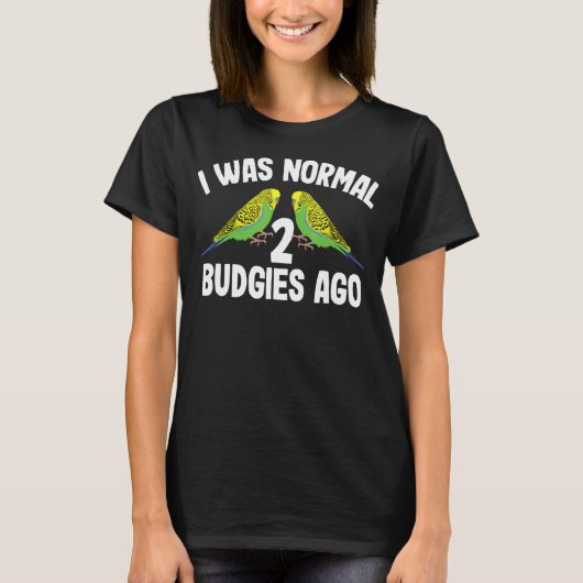 私は普通の2つの仲間だった前かわいいbudgerigar女性M Tシャツ (正面)