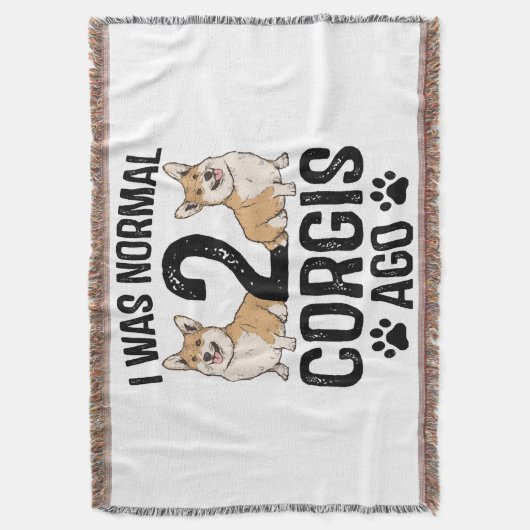 私は普通の2コルギス前の犬 スローブランケット (正面縦)