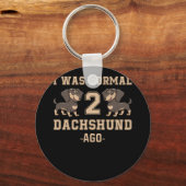 私は普通の2ダックシュント前愛犬家 キーホルダー (正面)