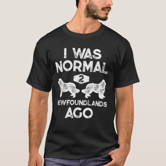 私は普通の2ニューファンドランズ前のおもしろい犬ヴィンテージ Tシャツ (正面)