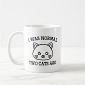 私は普通の2匹の猫だった コーヒーマグカップ (左)