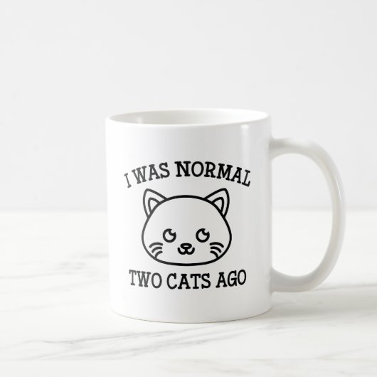 私は普通の2匹の猫だった コーヒーマグカップ (右)