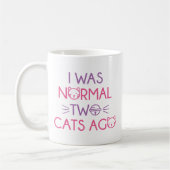 私は普通の2匹の猫だった コーヒーマグカップ (左)
