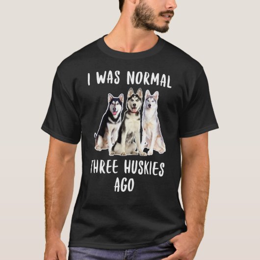 私は普通の3人半前のおもしろい犬恋人 Tシャツ (正面)