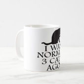 私は普通の3匹の猫おもしろいだった コーヒーマグカップ (正面左)