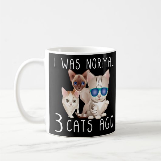 私は普通の3匹の猫だった コーヒーマグカップ (左)