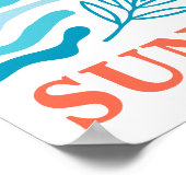 「私は晴れた日に生まれた」ボーホーカラフルフラワーデザイン ポスター (角)