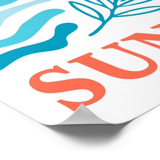 「私は晴れた日に生まれた」ボーホーカラフルフラワーデザイン ポスター (角)