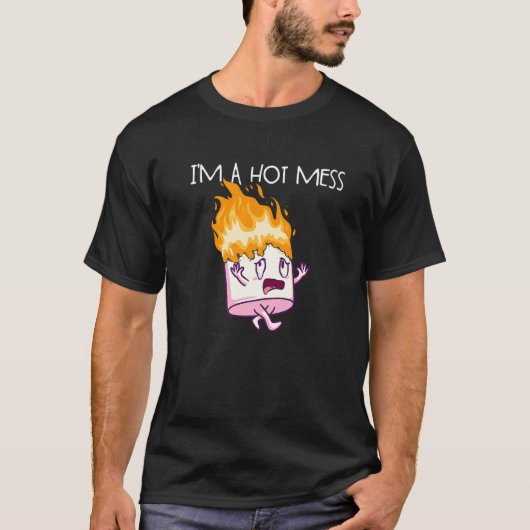 私は暑い混乱のマシュマロのキャンプのスモア Tシャツ (正面)