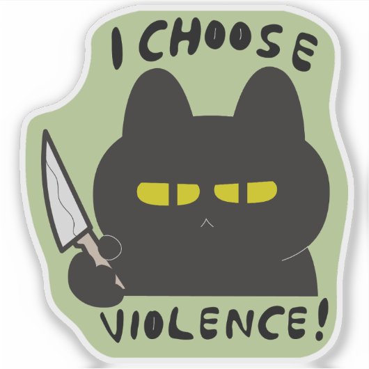 私は暴力を振るう猫を選ぶ シール (正面)