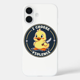 私は暴力を選ぶ – かわいいアヒルiPhoneケース iPhone 16ケース