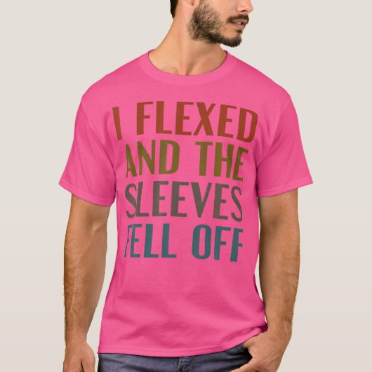 私は曲がった袖はおもしろい体ビルダーの重量から落ちた Tシャツ (正面)