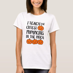 私は最もかわいいカボチャハロウィンの先生のワイシャツを教えます Tシャツ