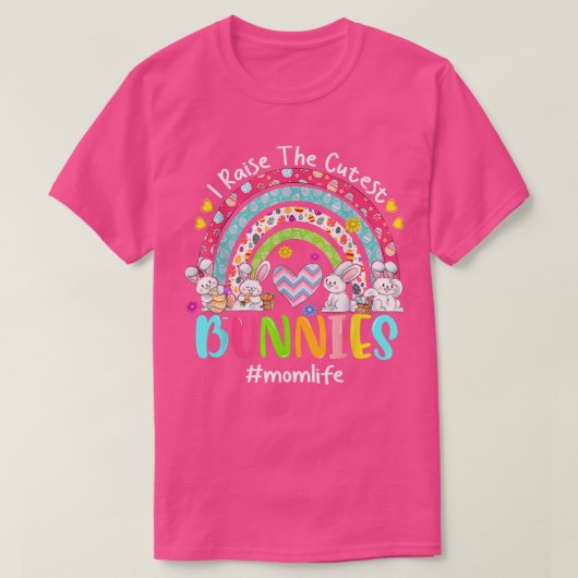 私は最も可愛いバニーを育てる母の生活イースターレインボー Tシャツ (デザイン正面)