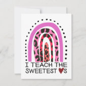 私は最も教え甘いハートレインボーバレンタイン シーズンカード (正面)