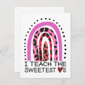 私は最も教え甘いハートレインボーバレンタイン シーズンカード (正面/裏面)