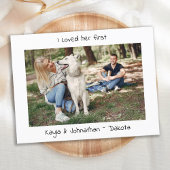 私は最初に彼女を愛した – 可愛シンプルいモダン犬結婚の 案内ポストカード